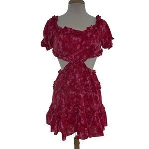 MLE KC Floral Sexy Summer Elegant Red & Pink Mini Dress Size Medium